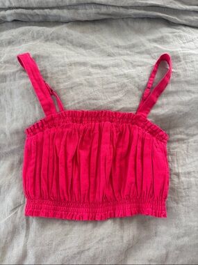 Abercrombie & Fitch Pink Ruched Crop Top
